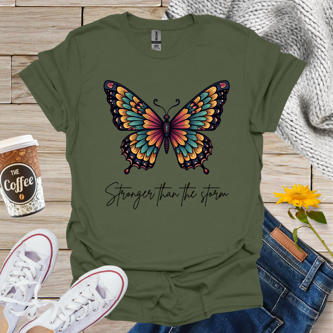 Stronger Than Storm Butterfly T-Shirt