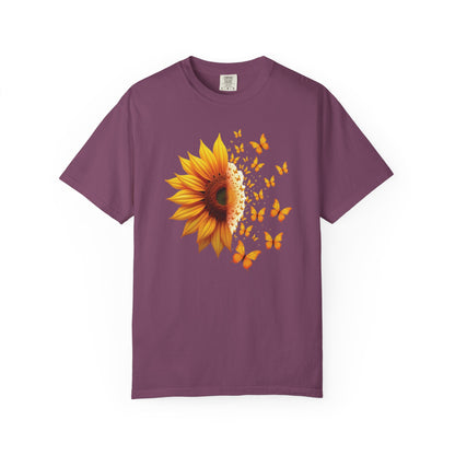 Half Sunflower Half Butterflies T-shirt