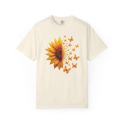 Half Sunflower Half Butterflies T-shirt