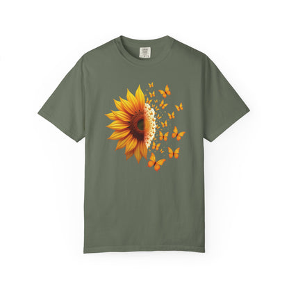 Half Sunflower Half Butterflies T-shirt