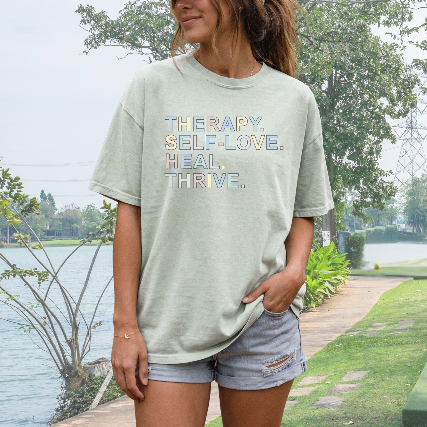 Therapy Self-Love Heal Thrive T-shirt