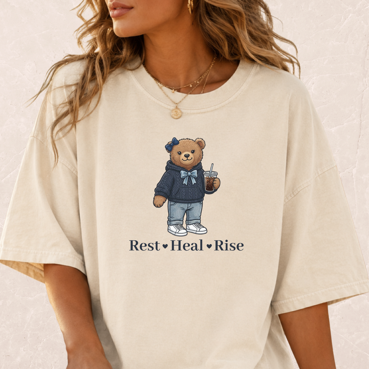 Rest Heal Rise Bear T-shirt