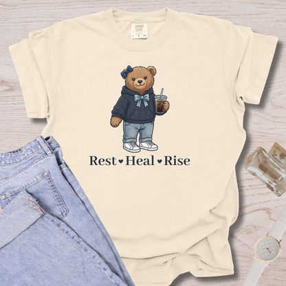 Rest Heal Rise Bear T-shirt