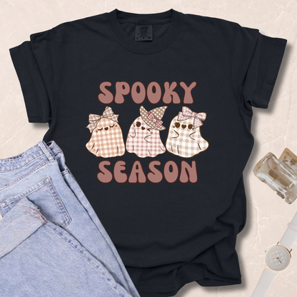 Spooky Season Plaid Ghosts T-shirt