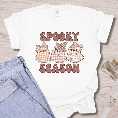 Spooky Season Plaid Ghosts T-shirt