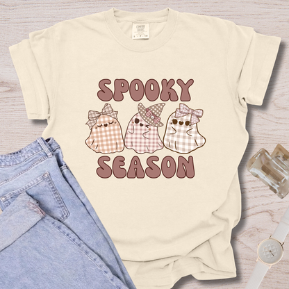 Spooky Season Plaid Ghosts T-shirt