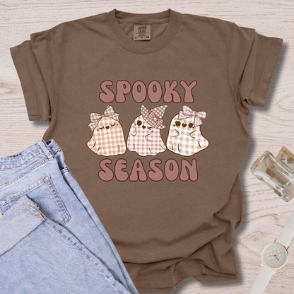 Spooky Season Plaid Ghosts T-shirt