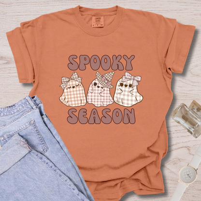 Spooky Season Plaid Ghosts T-shirt