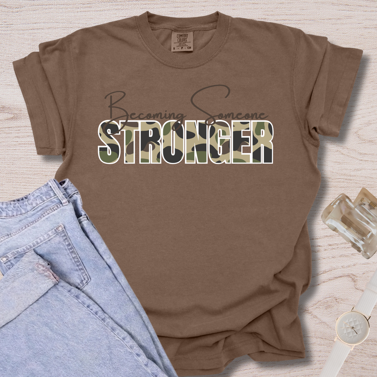 Becoming Someone Stronger Camo T-shirt