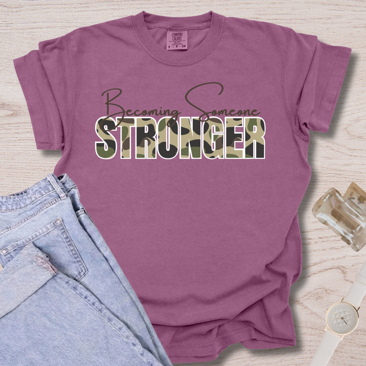 Becoming Someone Stronger Camo T-shirt