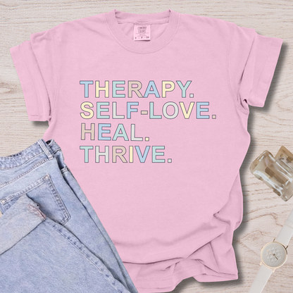Therapy Self-Love Heal Thrive T-shirt