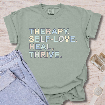 Therapy Self-Love Heal Thrive T-shirt