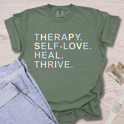 Therapy Self-Love Heal Thrive T-shirt