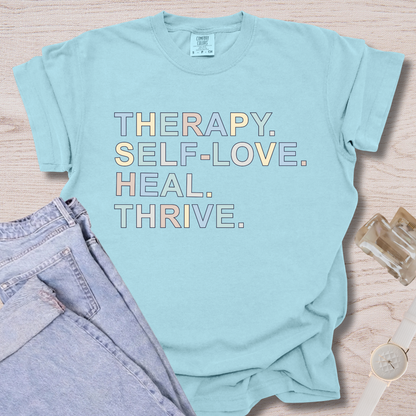 Therapy Self-Love Heal Thrive T-shirt