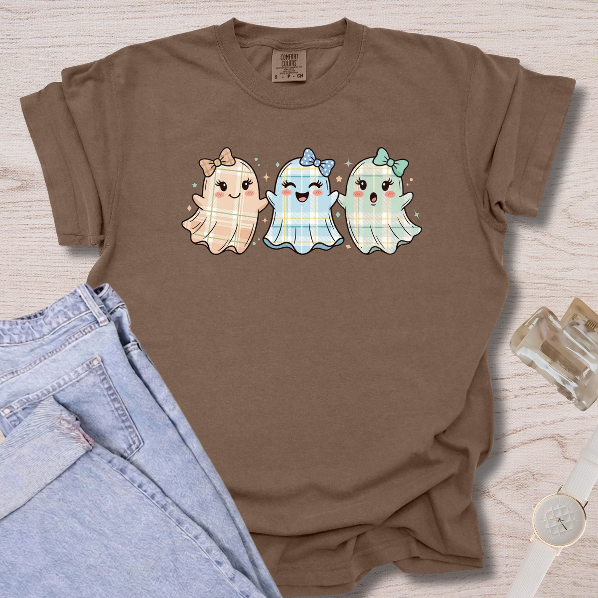 Plaid Bow Ghost T-shirt