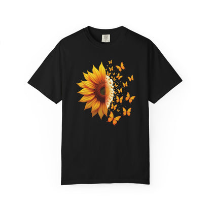 Half Sunflower Half Butterflies T-shirt