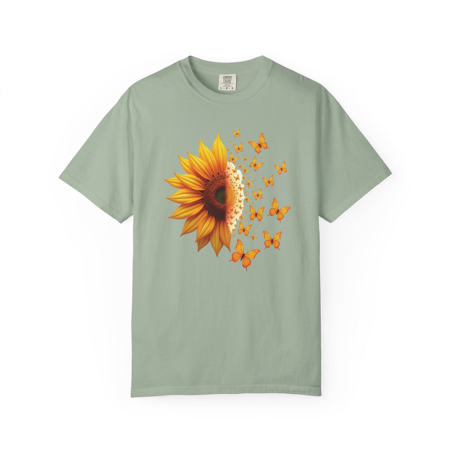 Half Sunflower Half Butterflies T-shirt