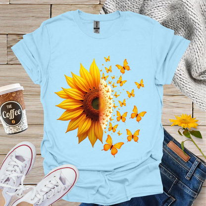 Sunflower With Butterflies T-Shirt