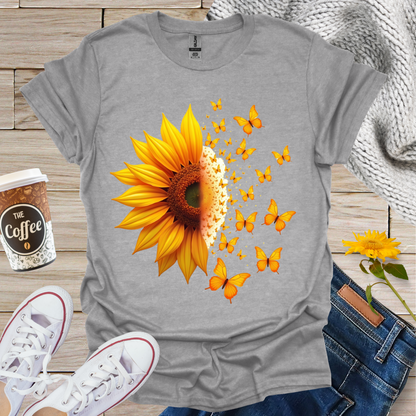 Sunflower With Butterflies T-Shirt