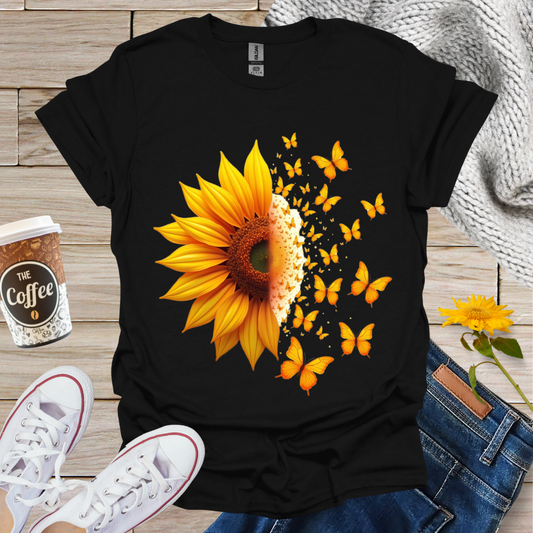 Sunflower With Butterflies T-Shirt